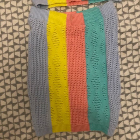 Dolls Kill Pastel Rainbow Two Piece Skirt Set - Picture 5 of 5